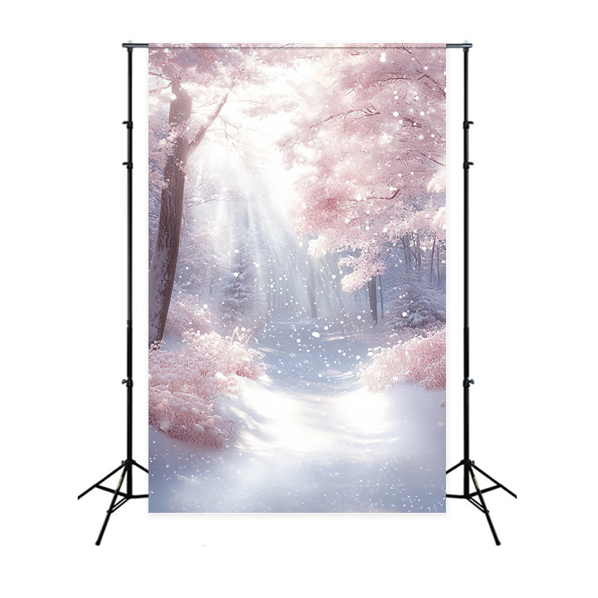 Winter Snow Backdrop Snowlight Pink Dream Backdrop CSH57-203
