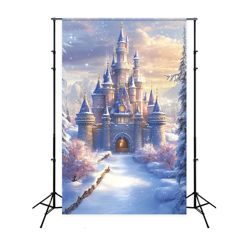 Winter Castle Backdrop Frosted Royal Castle Backdrop CSH57-205