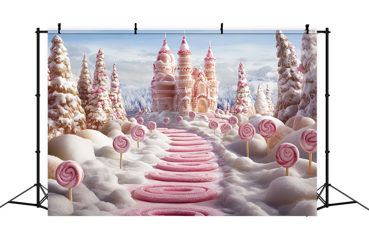 Winter Backdrop Candy Cane Winter Castle Backdrop CSH57-208