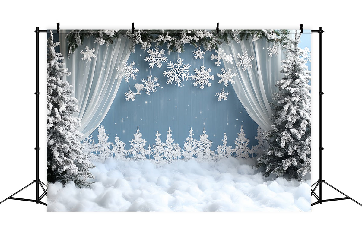 Snowy Backdrop White Snow Winter Stage Backdrop CSH57-209