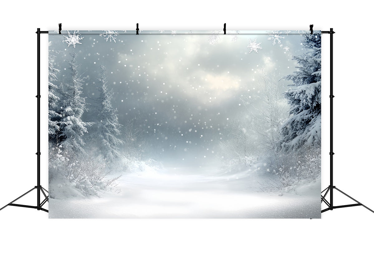 Winter Wonderland Backdrop Silent Snowfall Mist Backdrop CSH57-210