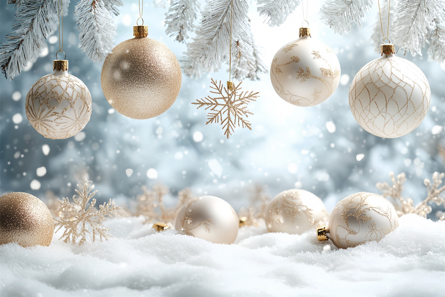 Winter Scene Backdrop Elegant Holiday Glow Backdrop CSH57-214