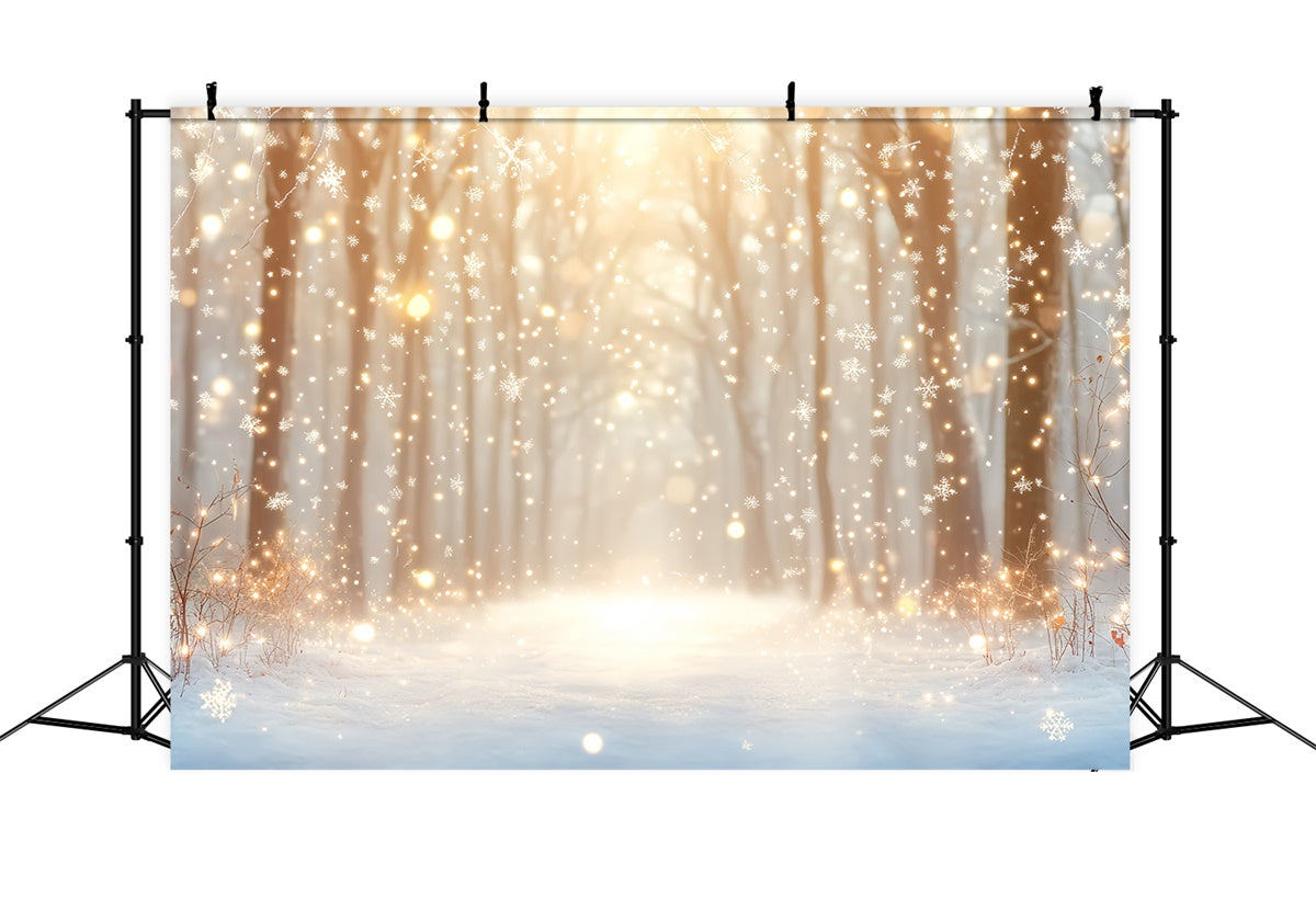 Winter Forest Backdrop Frosty Twilight Sparkle Backdrop CSH57-215