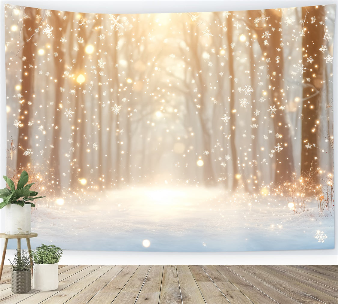 Winter Forest Backdrop Frosty Twilight Sparkle Backdrop CSH57-215