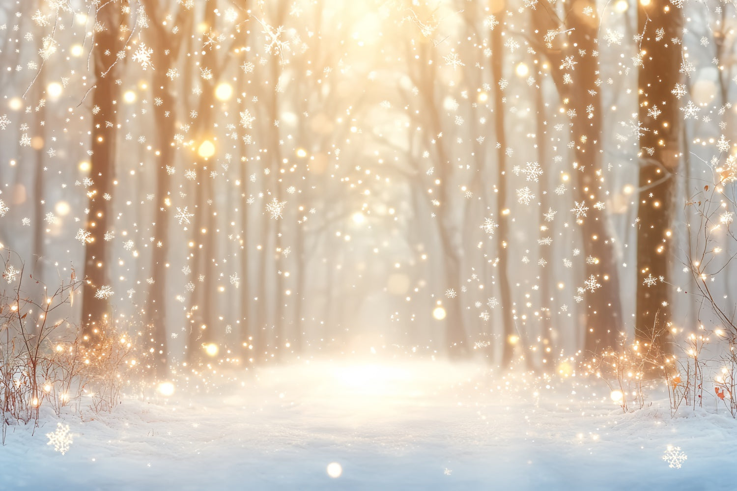 Winter Forest Backdrop Frosty Twilight Sparkle Backdrop CSH57-215