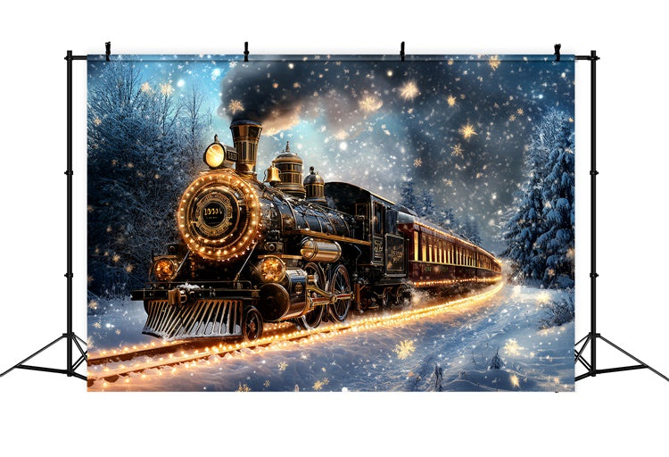 Winter Backdrops Enchanted Winter Railway Backdrop CSH57-217