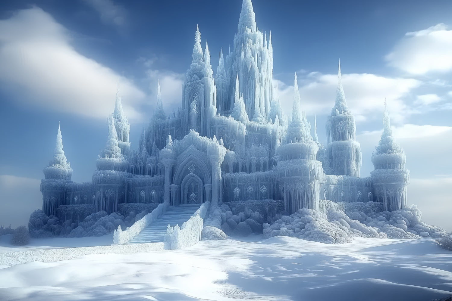 Ice Castle Backdrop Frozen Throne Citadel Backdrop CSH57-220