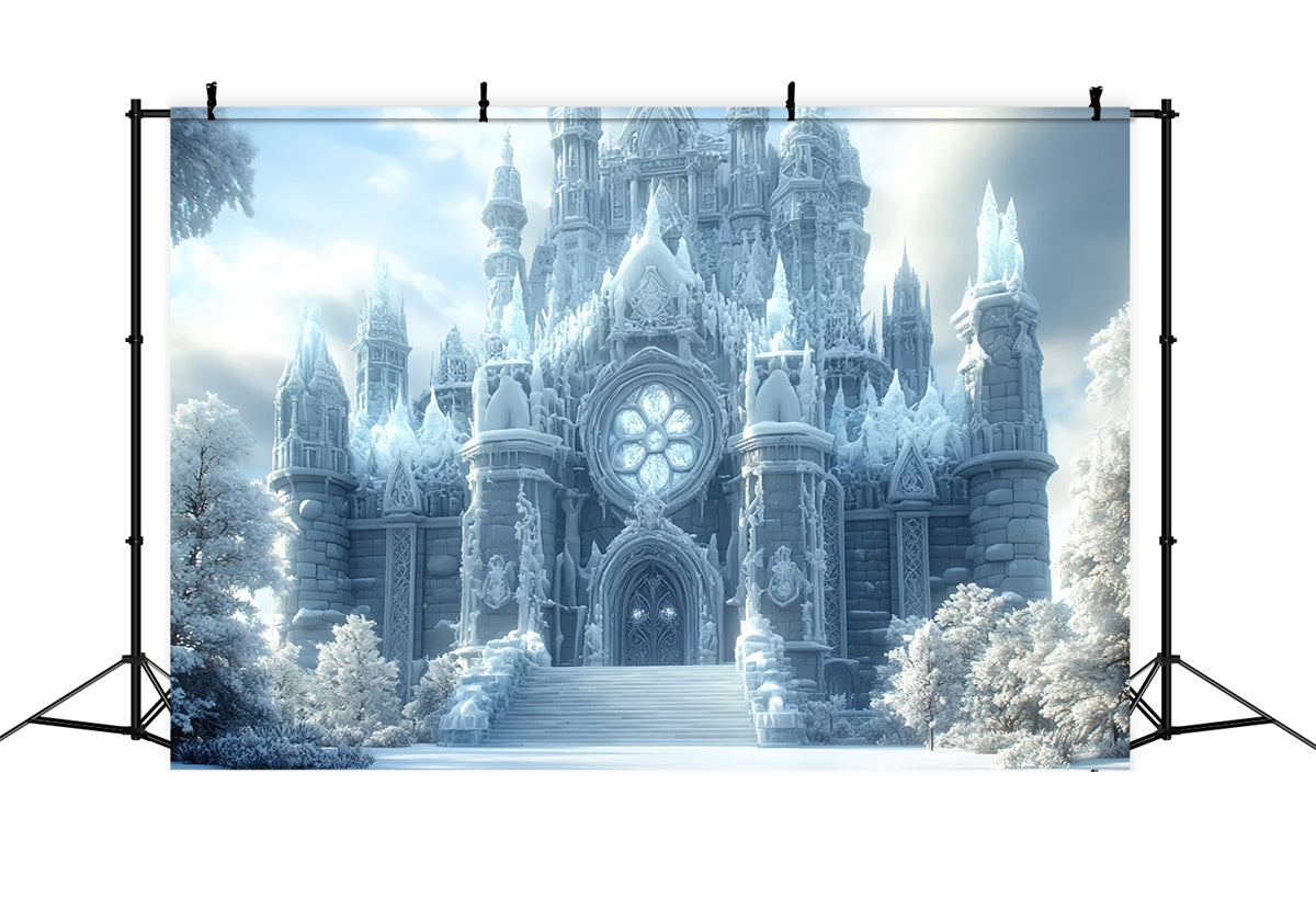 Winter Photo Backdrop Winter Majesty Castle Backdrop CSH57-221