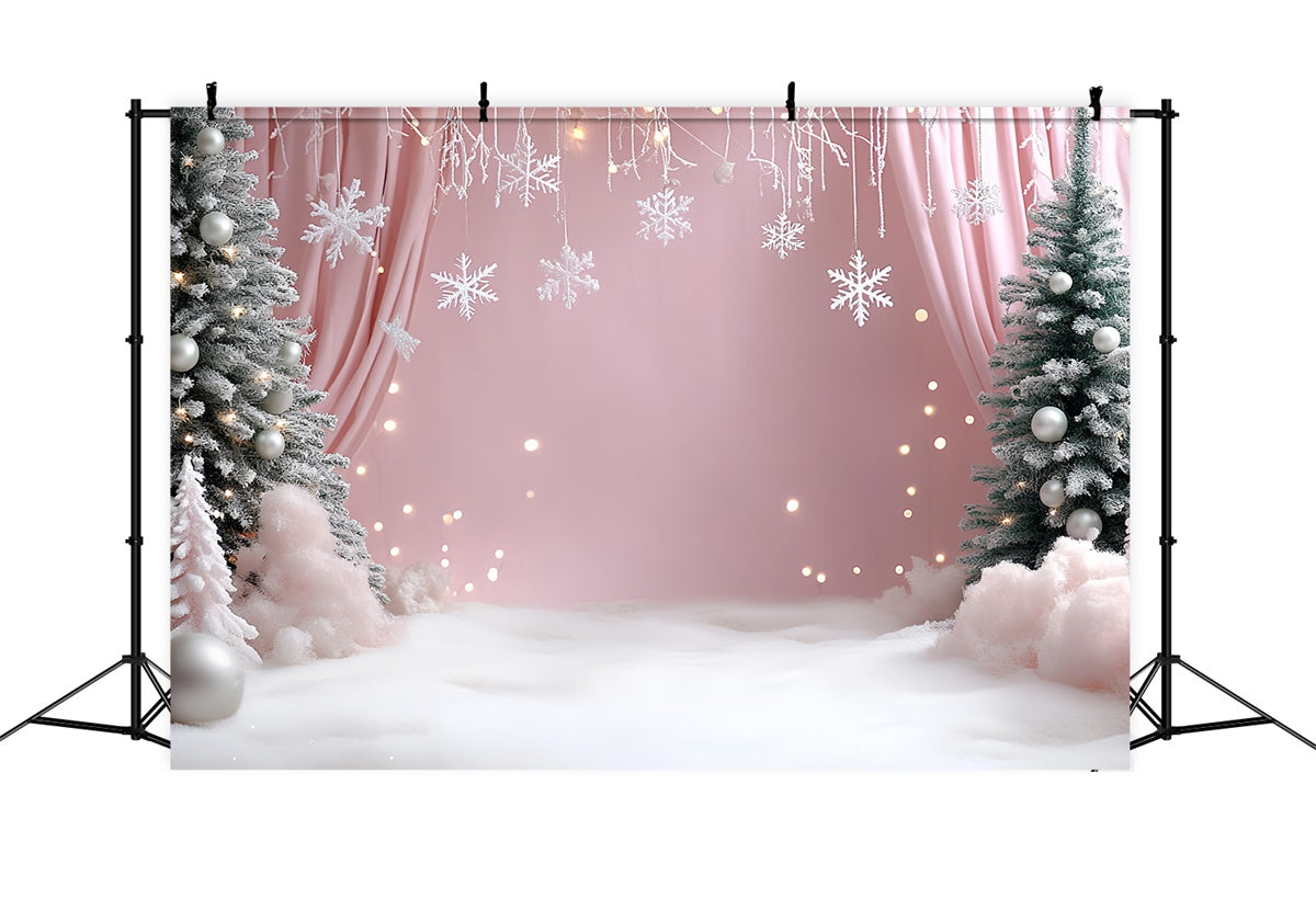 Winter Backdrops Blush Snow Christmas Backdrop CSH57-224