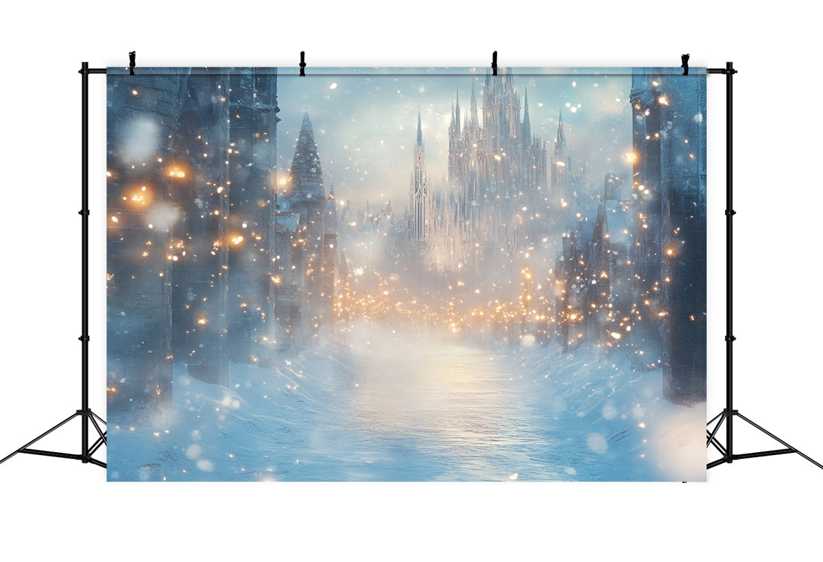 Winter Castle Backdrop Snowlit Castle Dream Backdrop CSH57-225