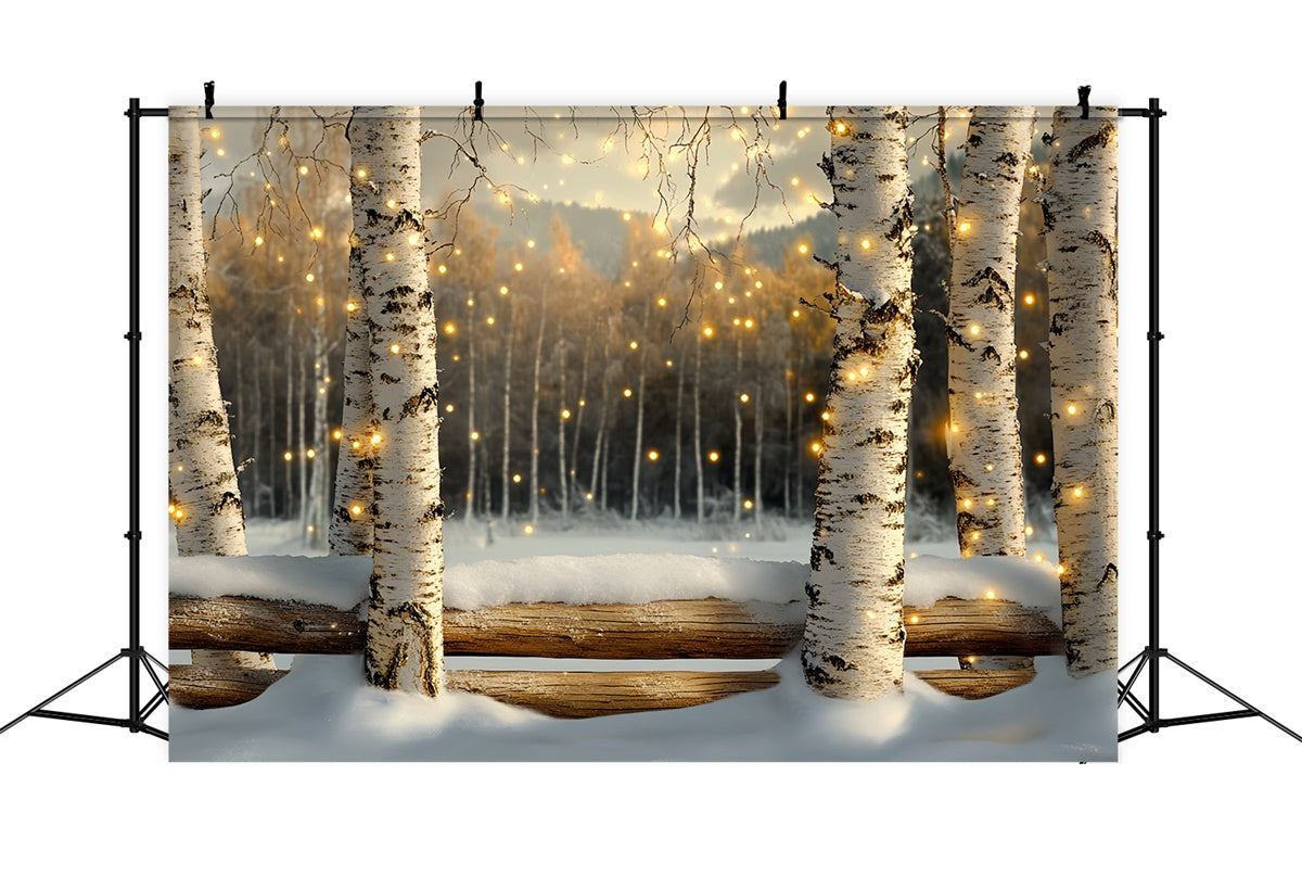 Winter Forest Backdrop Twinkling Birch Forest Backdrop CSH57-233
