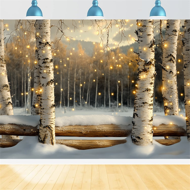 Winter Forest Backdrop Twinkling Birch Forest Backdrop CSH57-233