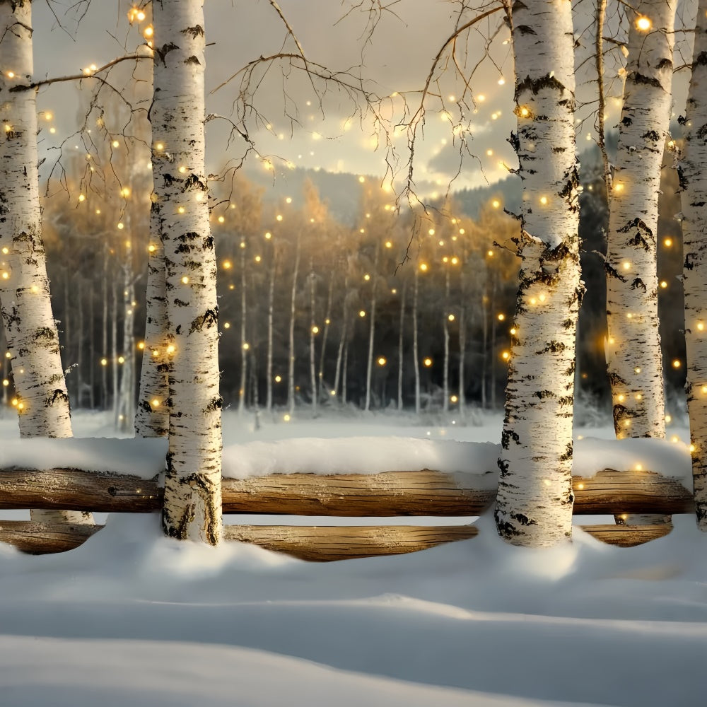 Winter Forest Backdrop Twinkling Birch Forest Backdrop CSH57-233
