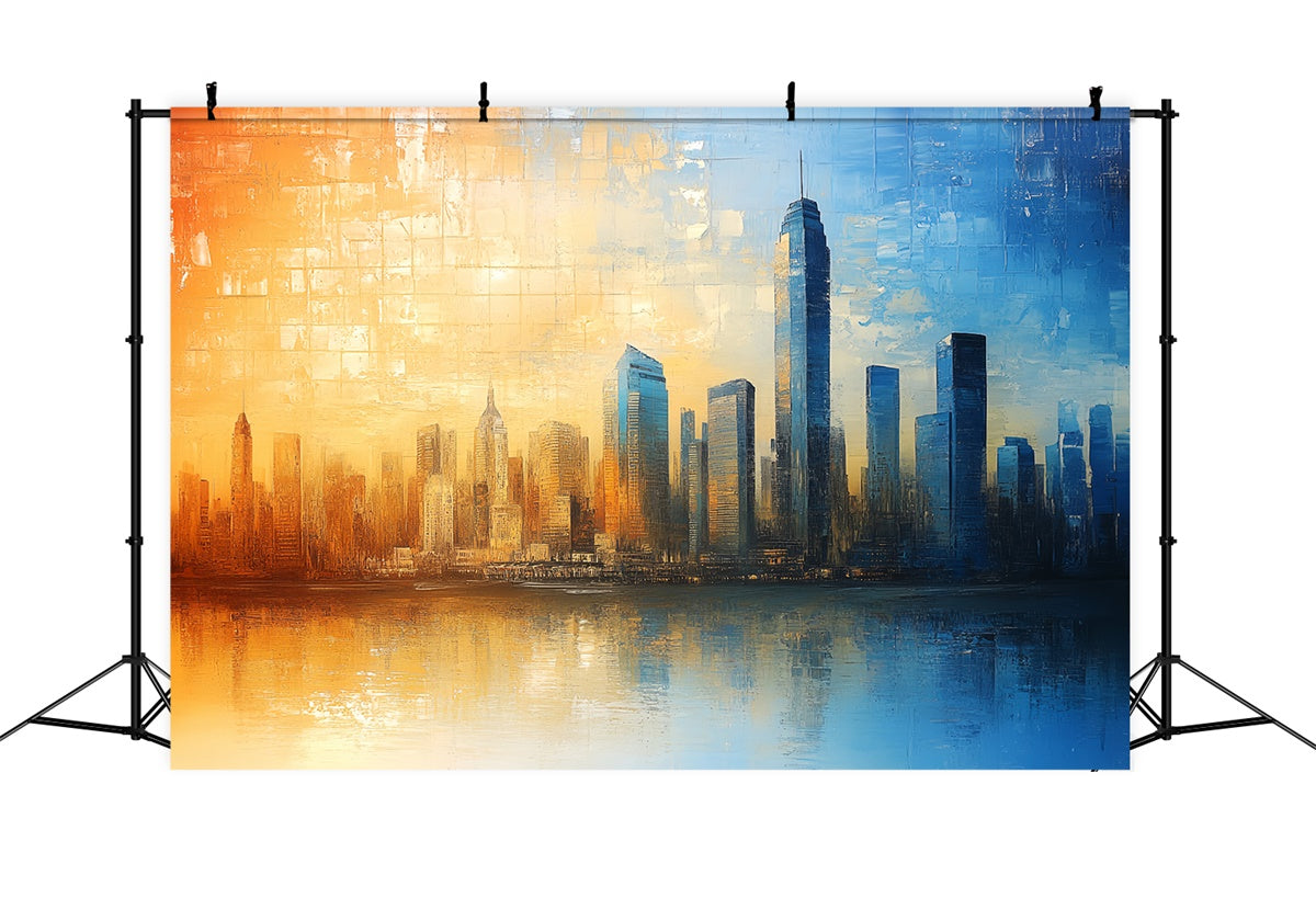 Artistic Backdrop City Reflections Glow Fabric Backdrop CSH57-254