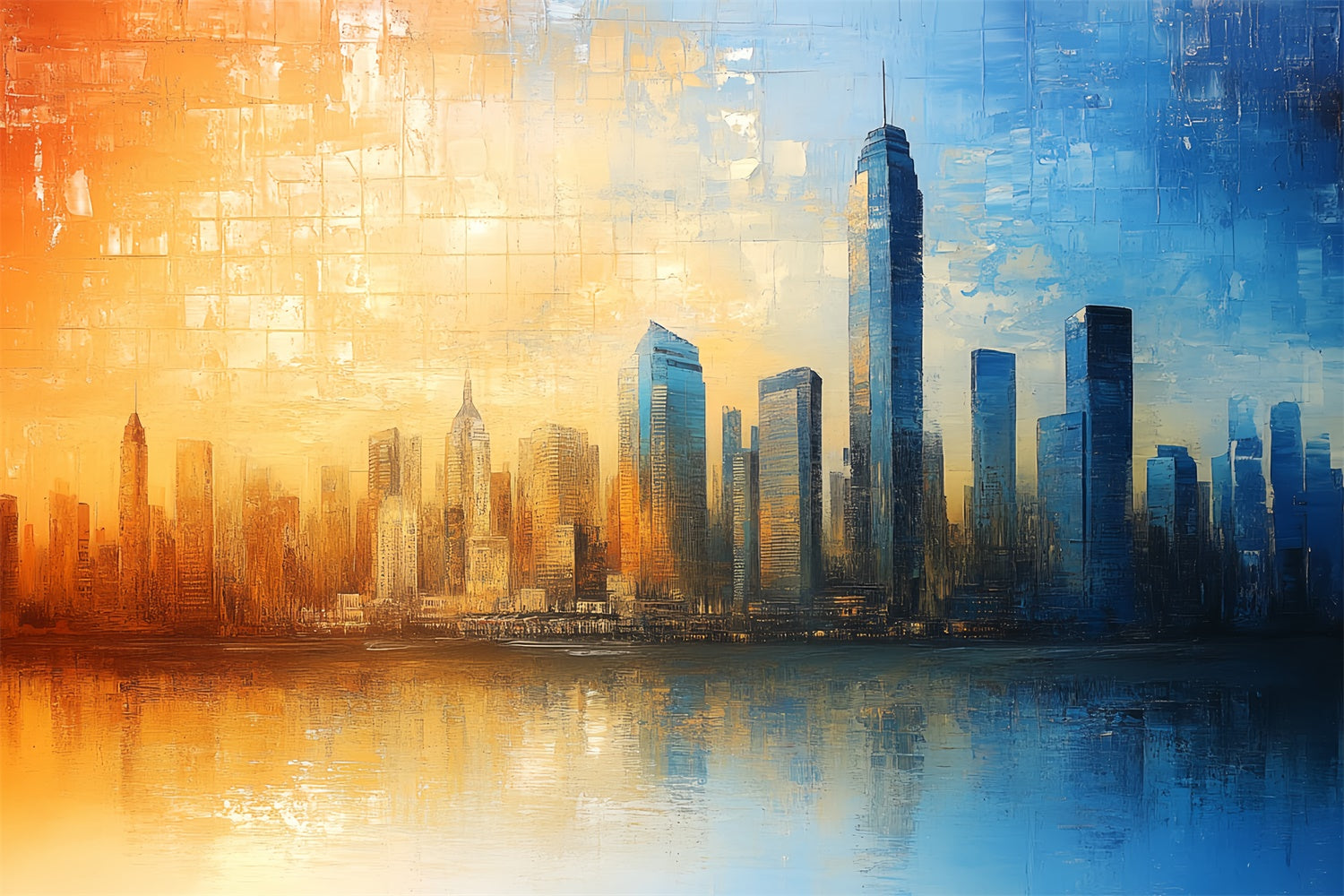 Artistic Backdrop City Reflections Glow Fabric Backdrop CSH57-254