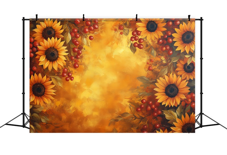 Painting Backdrops Harvest Sunflower Joy Video Backdrop CSH57-258