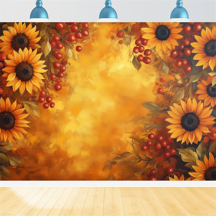 Painting Backdrops Harvest Sunflower Joy Video Backdrop CSH57-258
