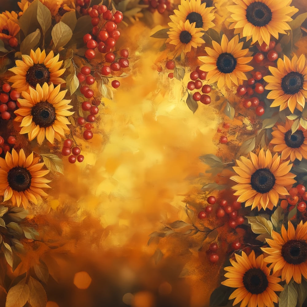 Painting Backdrops Harvest Sunflower Joy Video Backdrop CSH57-258