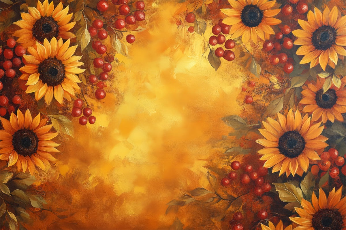 Painting Backdrops Harvest Sunflower Joy Video Backdrop CSH57-258