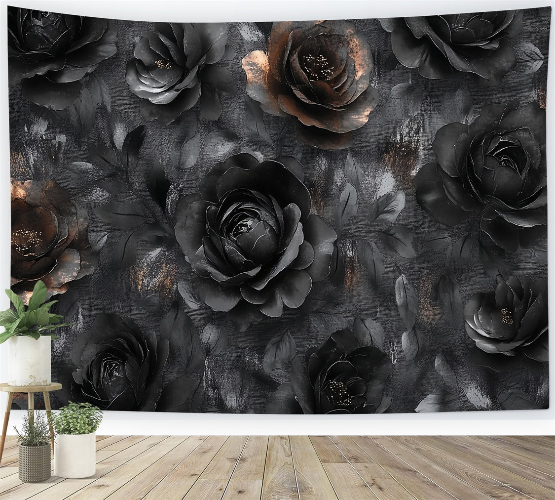 Fine Art Photography Backdrops Black Floral Texture Backdrop CSH57-260