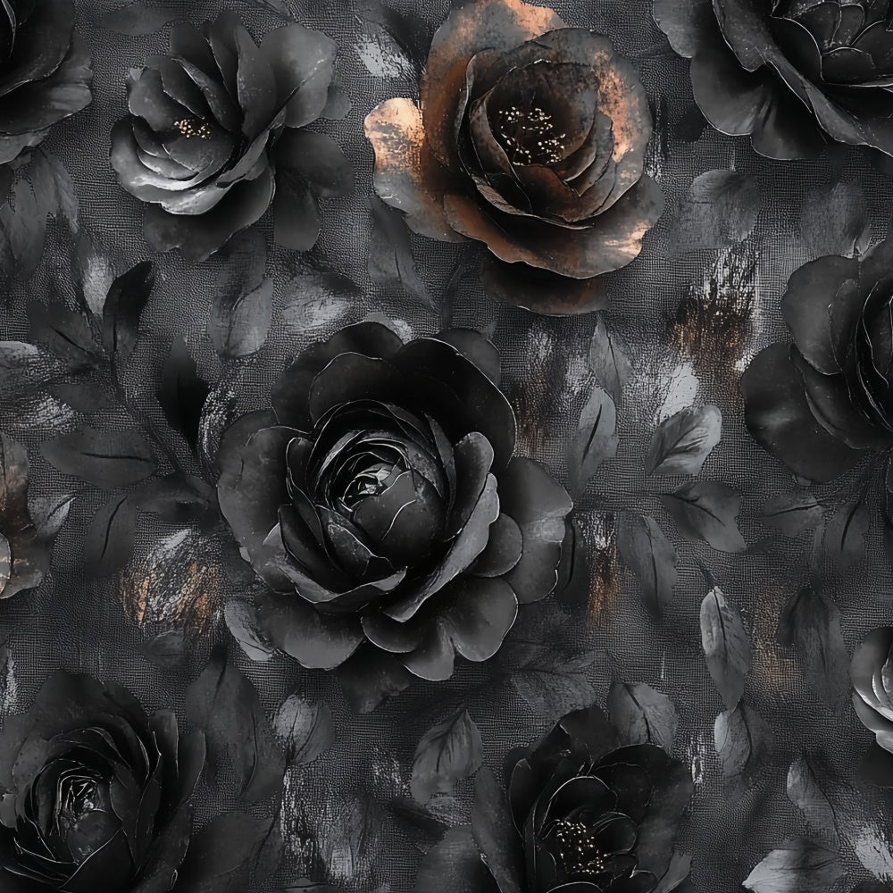Fine Art Photography Backdrops Black Floral Texture Backdrop CSH57-260