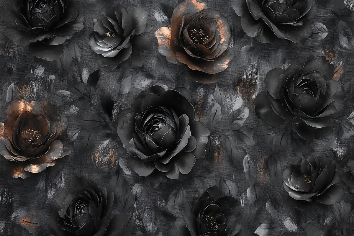 Fine Art Photography Backdrops Black Floral Texture Backdrop CSH57-260