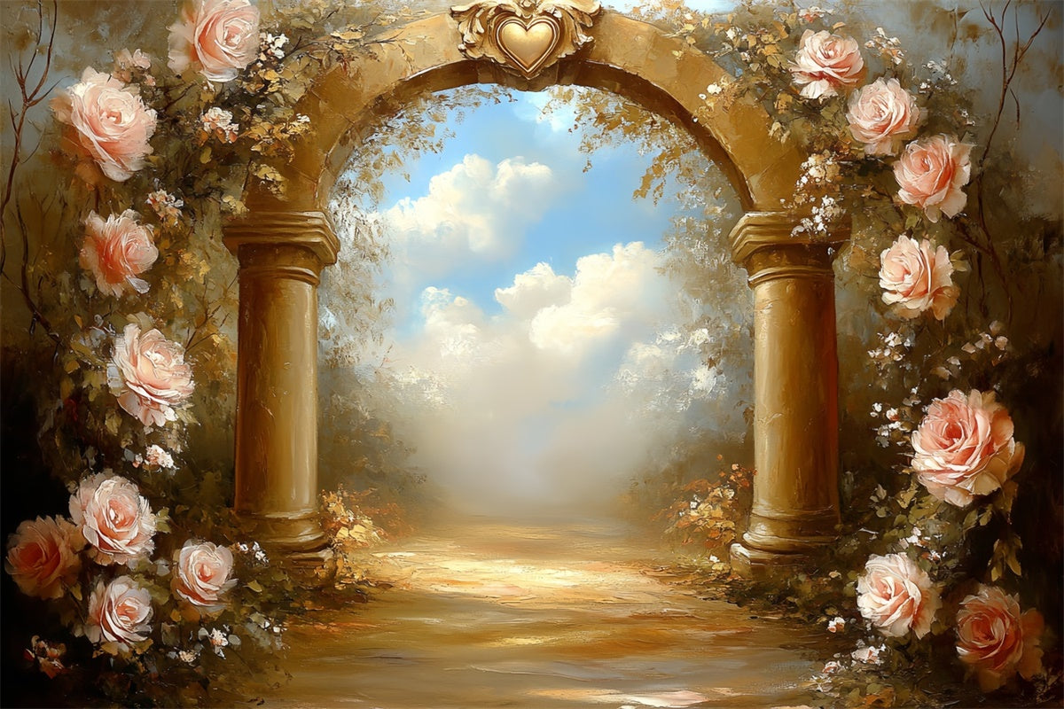 Fine Art Backdrops Rose Archway Dream Beautiful Backdrop CSH57-269