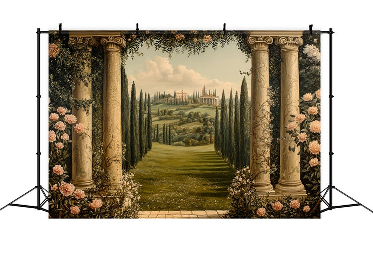 Fine Art Backdrops Regal Garden Vista Beautiful Backdrop CSH57-279