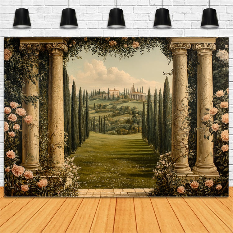 Fine Art Backdrops Regal Garden Vista Beautiful Backdrop CSH57-279