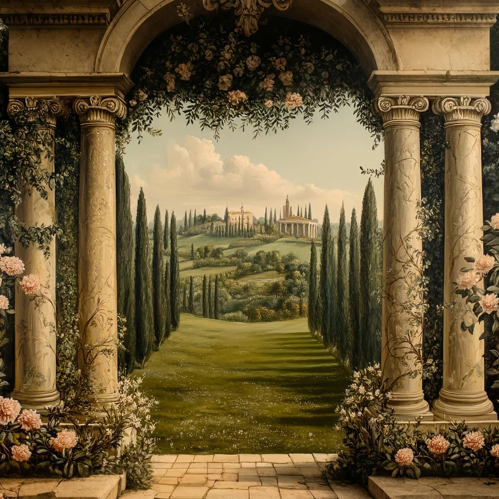 Fine Art Backdrops Regal Garden Vista Beautiful Backdrop CSH57-279