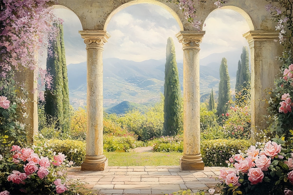 Artistic Backdrop Romantic Valley Terrace Cloth Backdrops CSH57-280