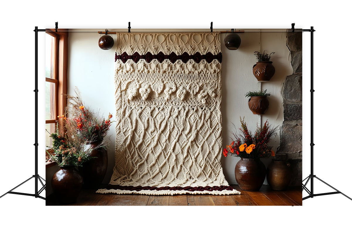 Boho Photo Backdrop Cozy Knit Rustic Chic Backdrop CSH57-291