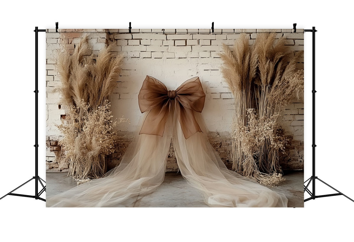 Bohemian Style Backdrop Earthy Drape Pampas Backdrop CSH57-295