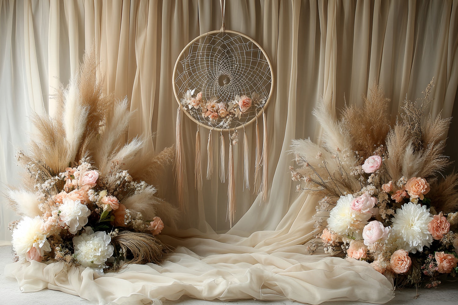Bohemian Style Backdrop Blush Whisper Floral Backdrop CSH57-300