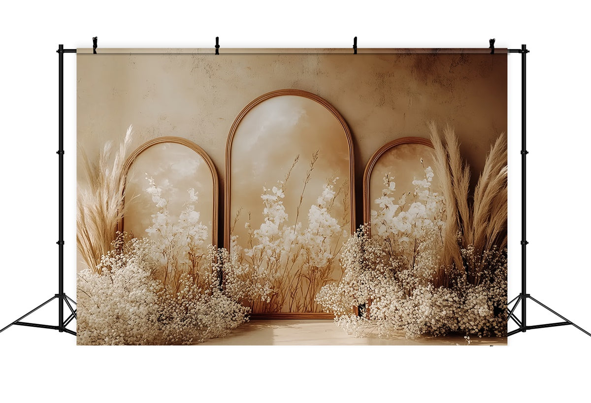 Boho Backdrop Triple Arch Elegance Floral Backdrop CSH57-303
