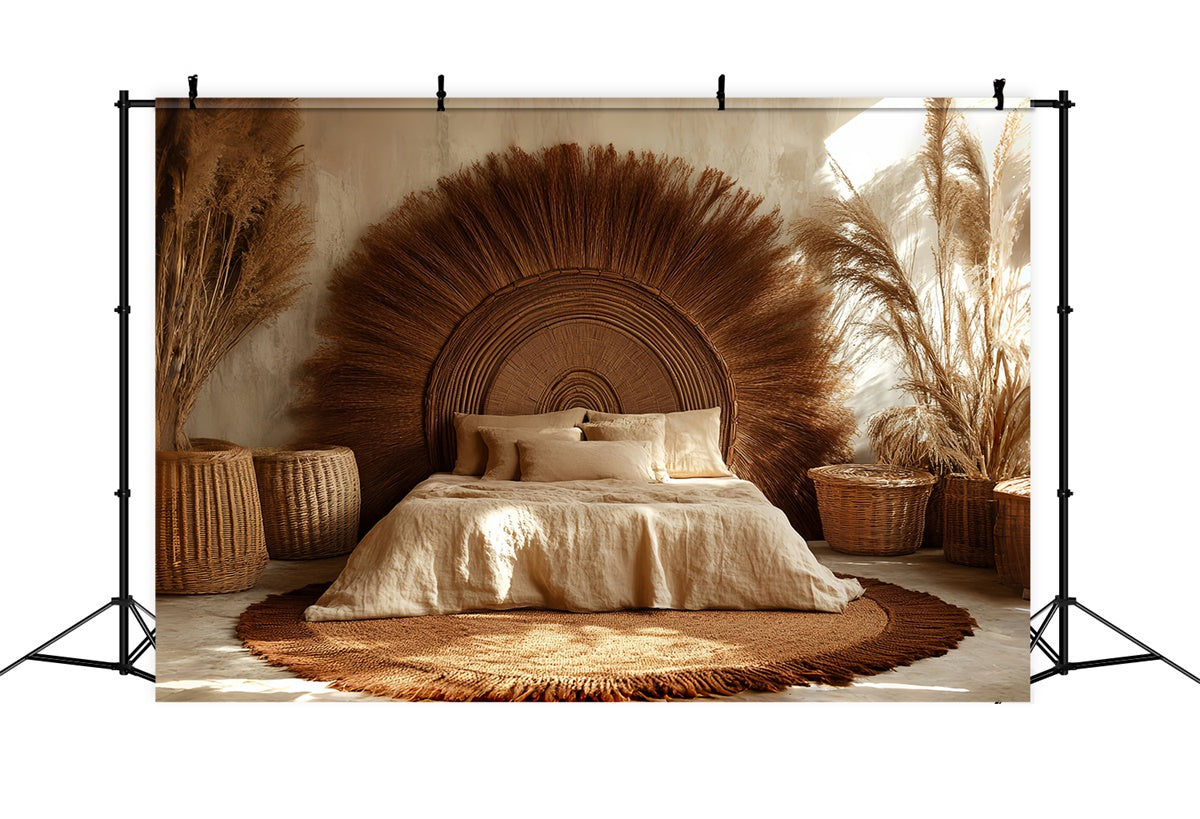 Bohemian Backdrop Rattan Sunburst Retreat Backdrop CSH57-304