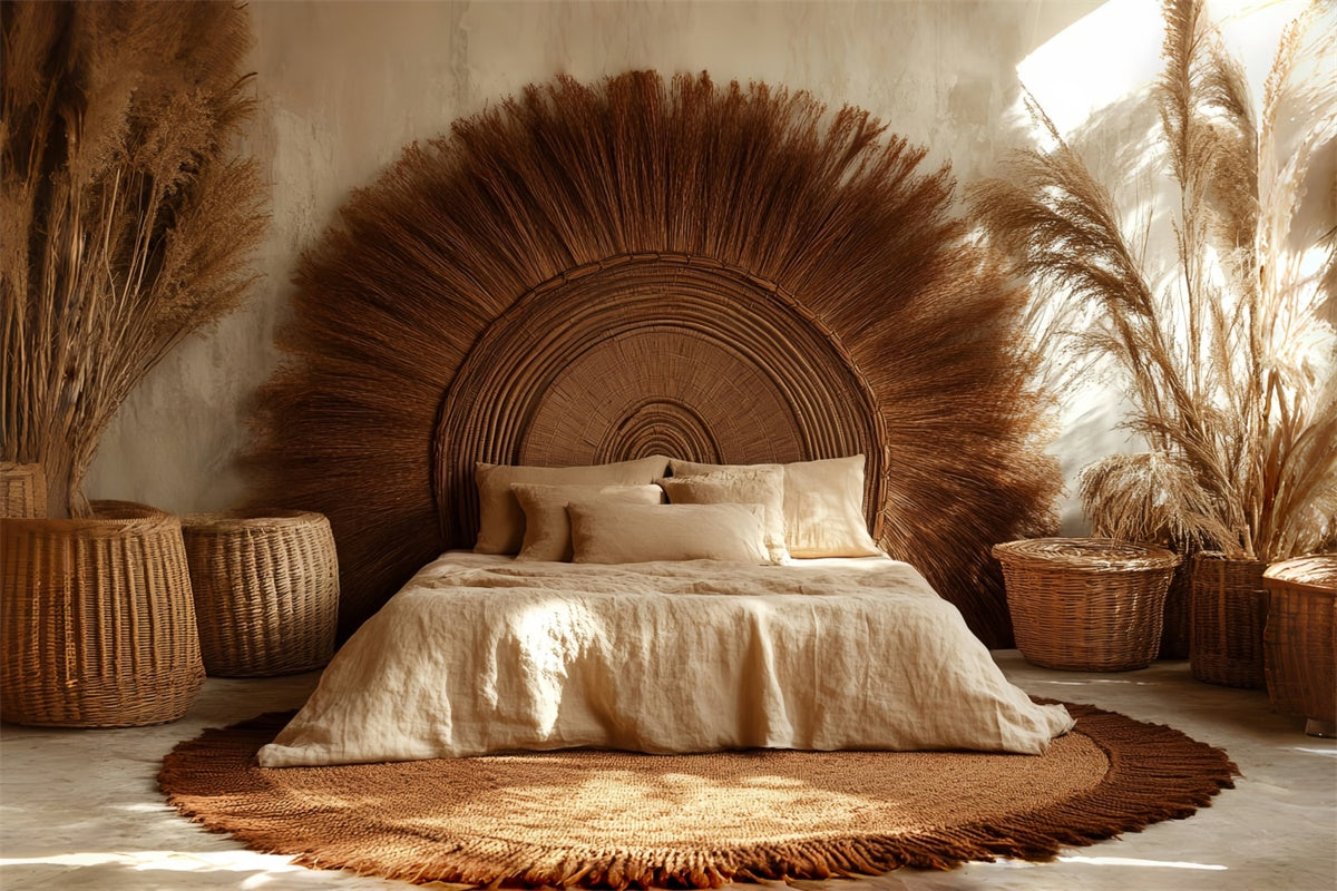 Bohemian Backdrop Rattan Sunburst Retreat Backdrop CSH57-304
