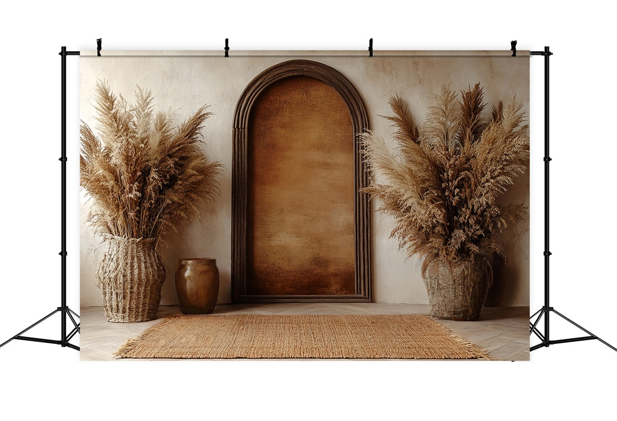 Boho Backdrop Photography Arch Pampas Scene Backdrop CSH57-305