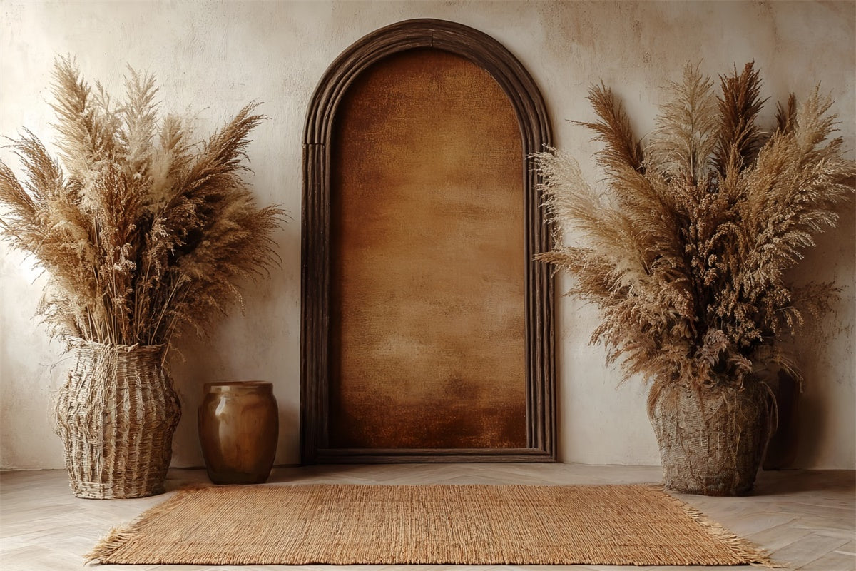 Boho Backdrop Photography Arch Pampas Scene Backdrop CSH57-305