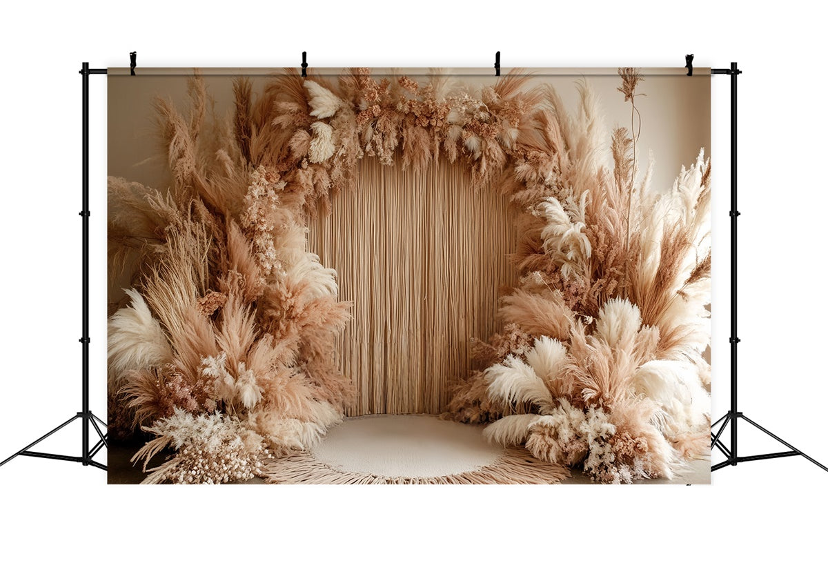 Bohemian Style Backdrop Rustic Pampas Bloom Backdrop CSH57-306