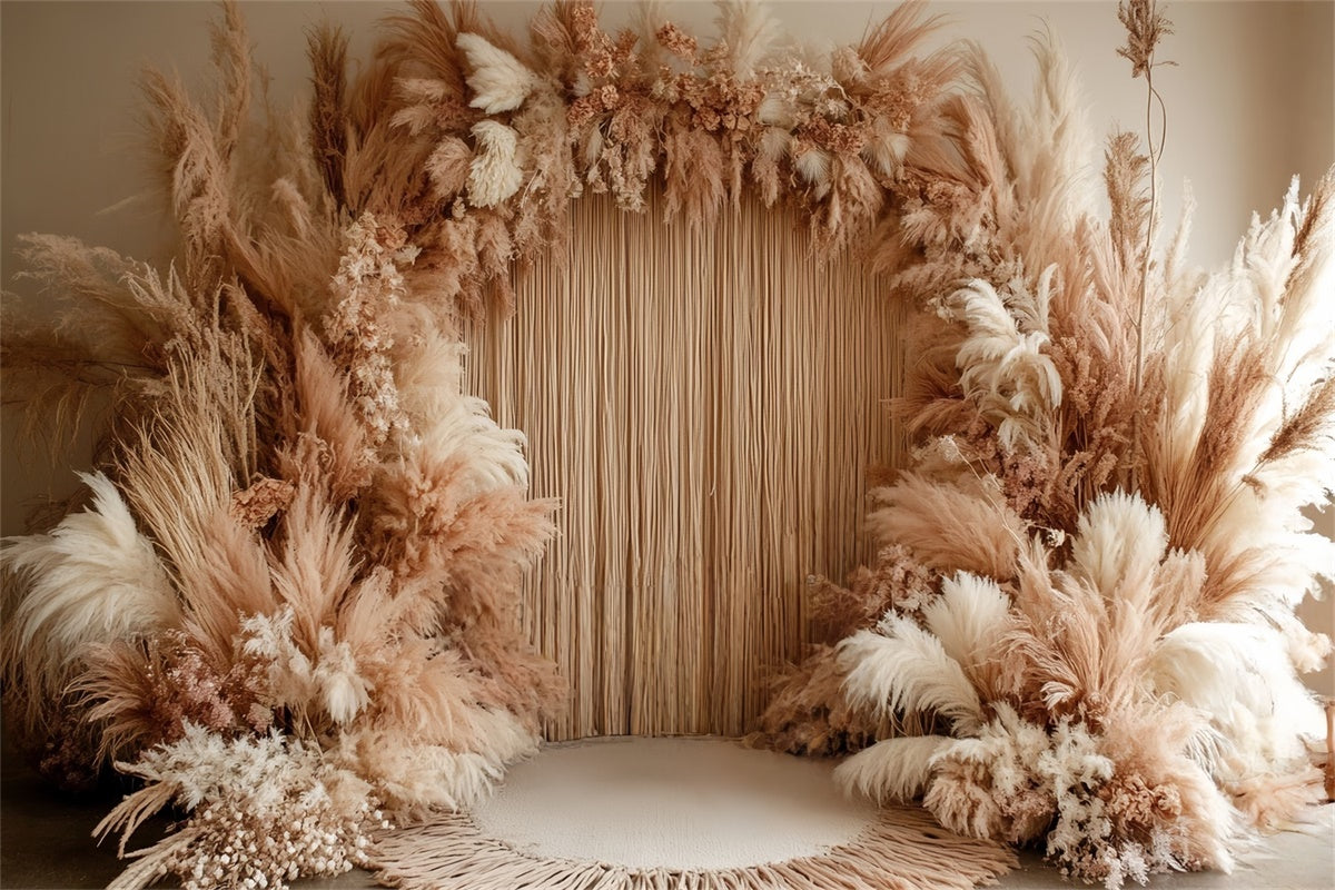 Bohemian Style Backdrop Rustic Pampas Bloom Backdrop CSH57-306