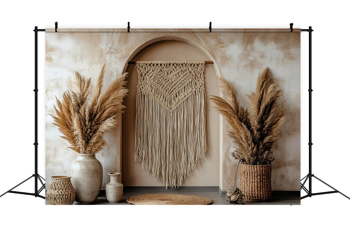 Boho Photo Backdrop Boho Macrame Arch Nook Backdrop CSH57-308