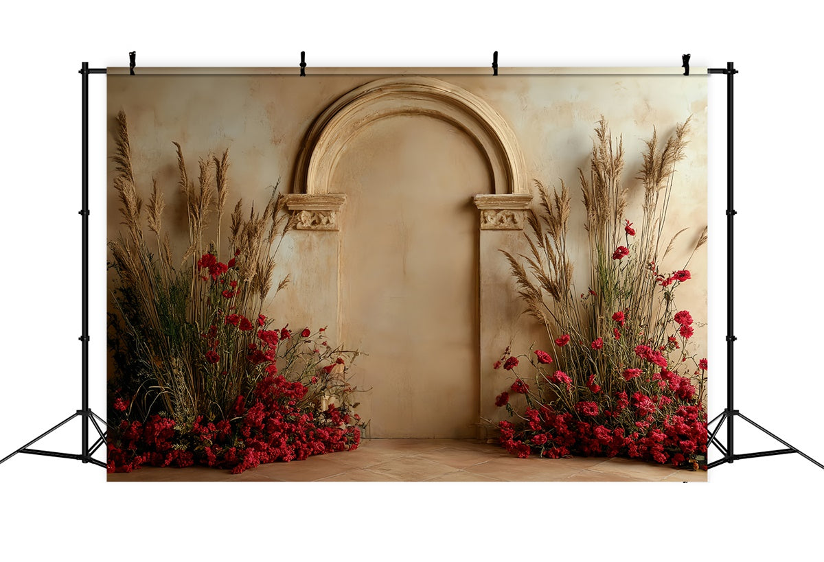 Bohemian Photo Backdrop Vibrant Garden Archway Backdrop CSH57-310