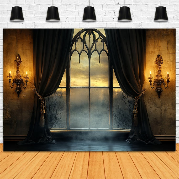 Halloween Backdrop Ideas Twilight Gothic Window Backdrop CSH57-65