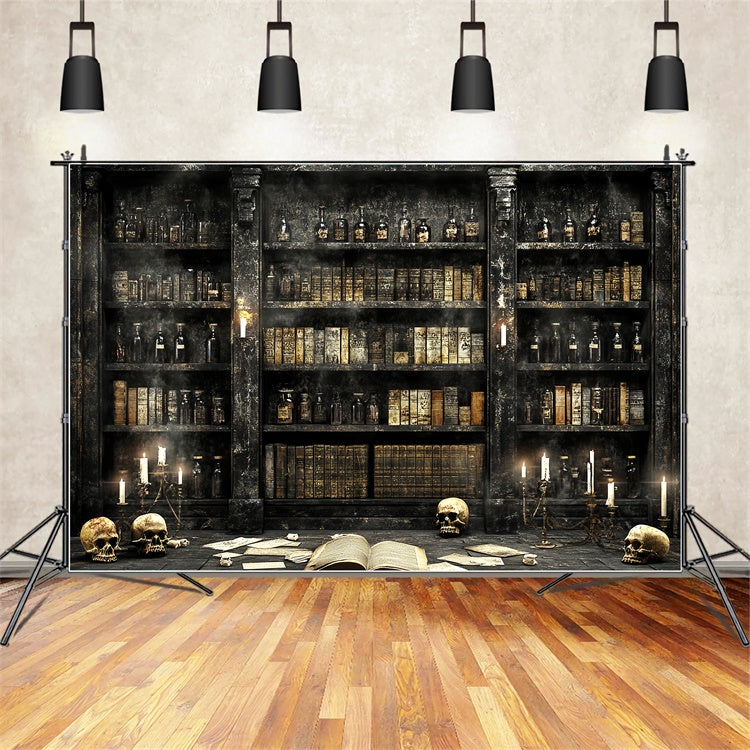 Spooky Halloween Backdrop Potion Tome Library Backdrop CSH57-71
