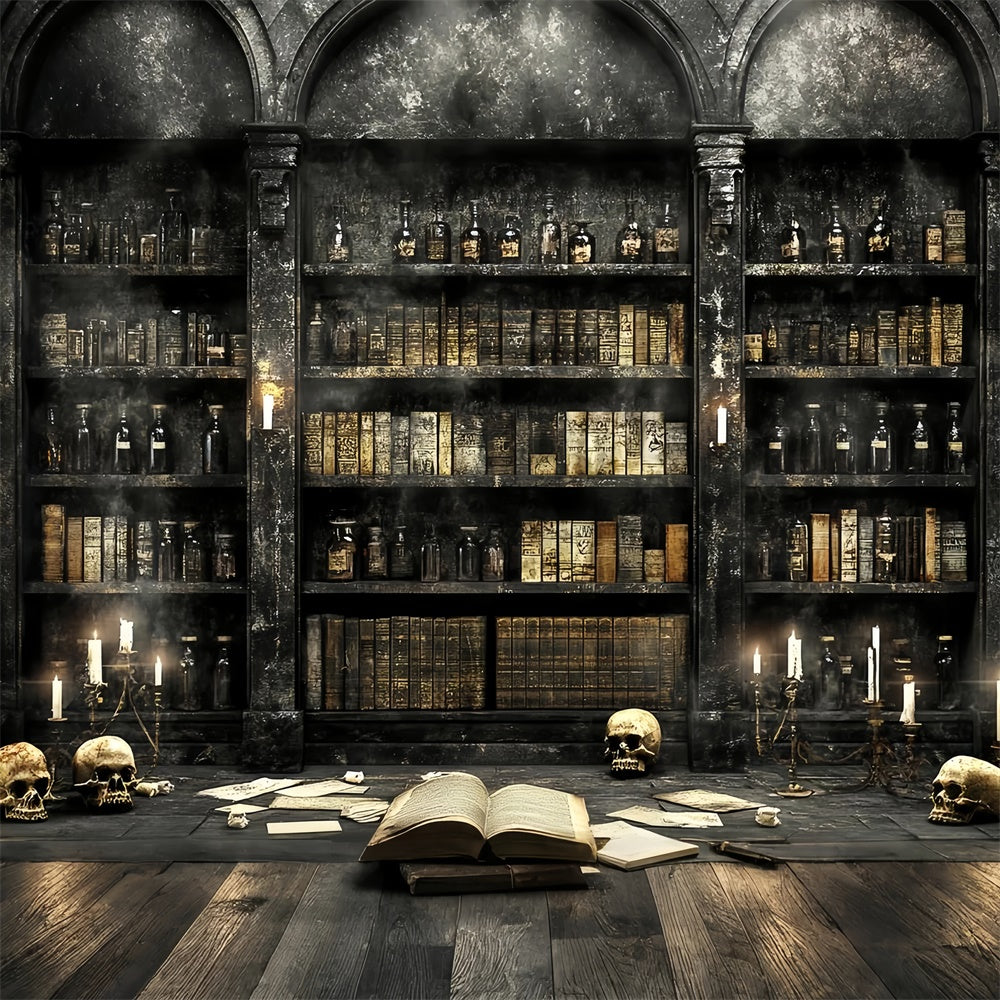 Spooky Halloween Backdrop Potion Tome Library Backdrop CSH57-71