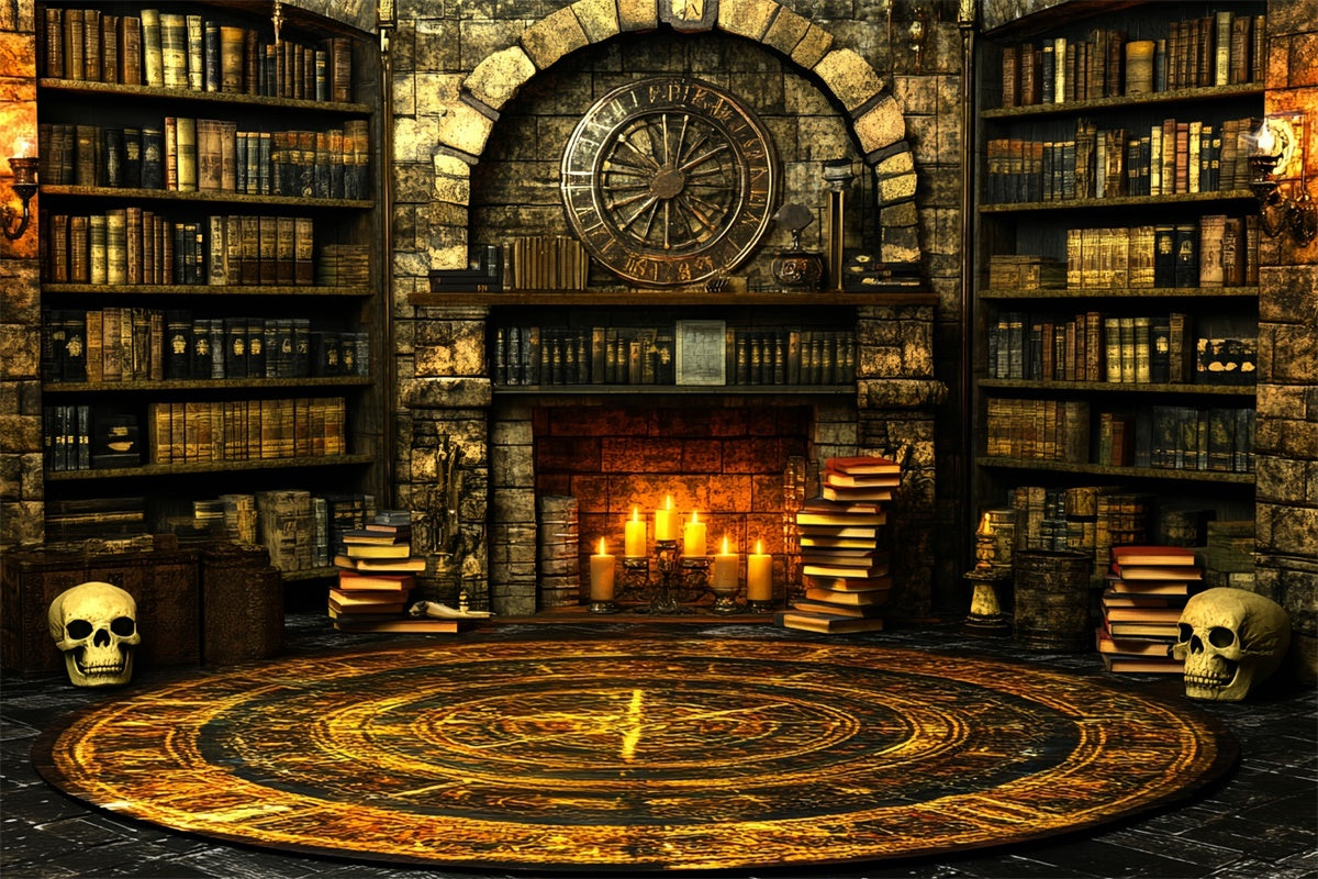 Scary Halloween Backdrops Firelight Magic Chamber Backdrop CSH57-72