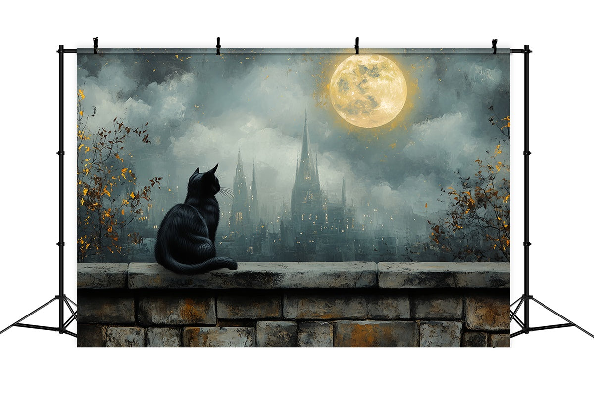 Halloween Moon Backdrop Gothic Moonrise City Backdrop CSH57-76