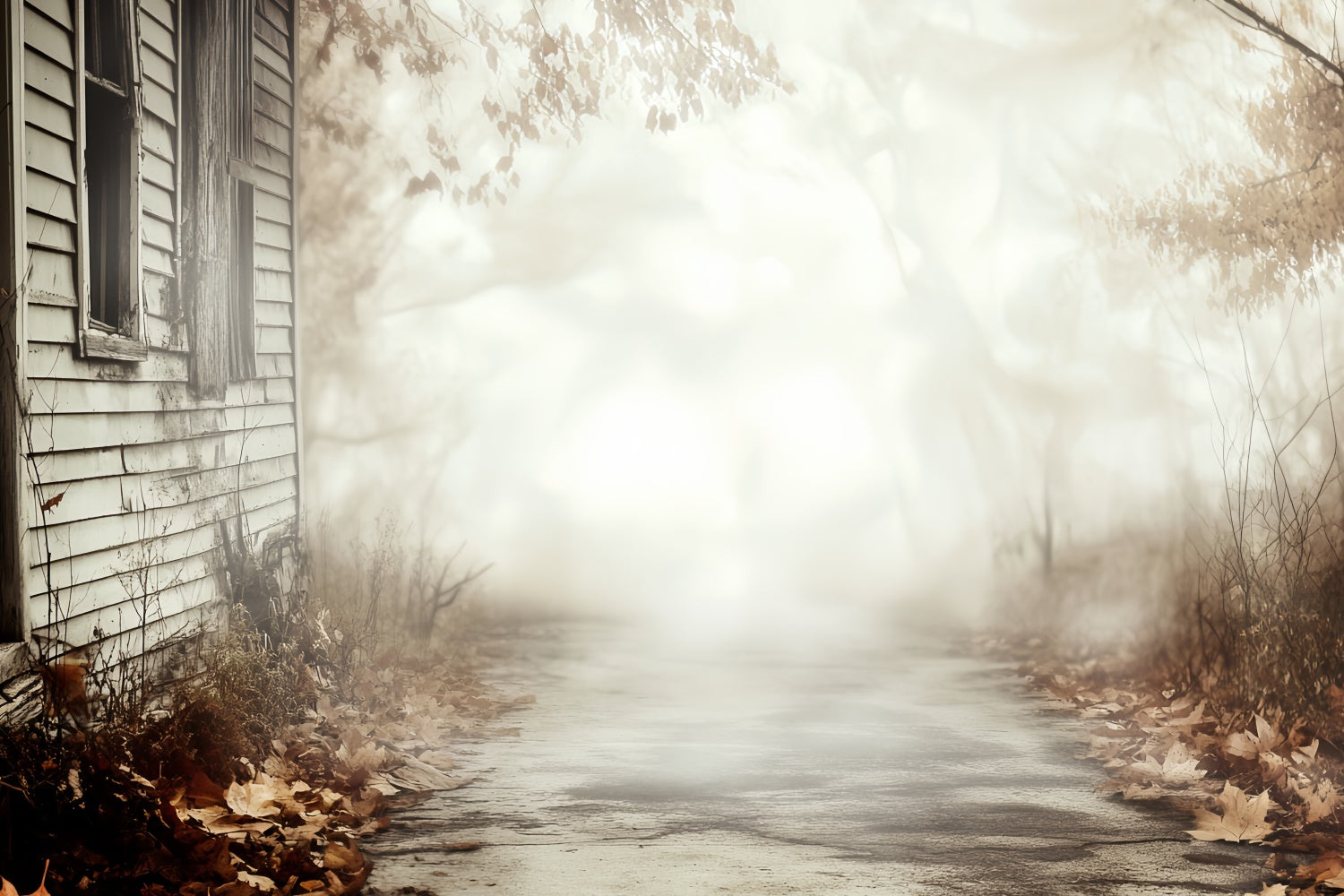 Halloween Backdrop Ideas Abandoned Cottage Trail Backdrop CSH57-77