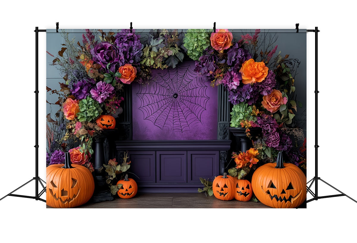 Halloween Photography Backdrop Spooky Floral Arch Backdrop CSH57-78